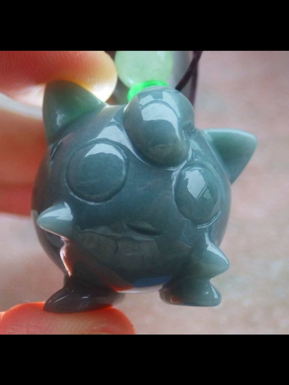 Certificate jadeite Jade cute cartoon green Pokemon jigglypuff pendant circle